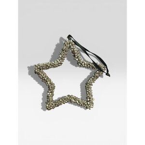 Rustic Silver Jingle Bell Star Ornament Farmhouse Christmas Decor